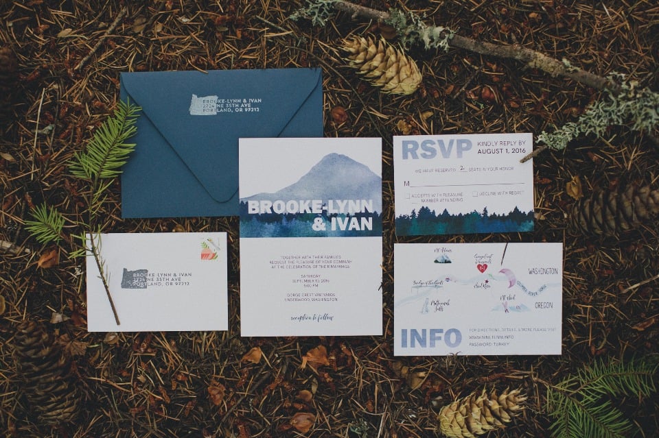 blue wedding invitations