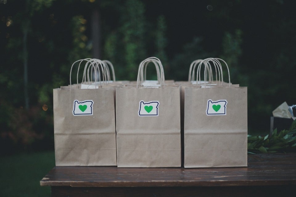 Oregon themed favor bags