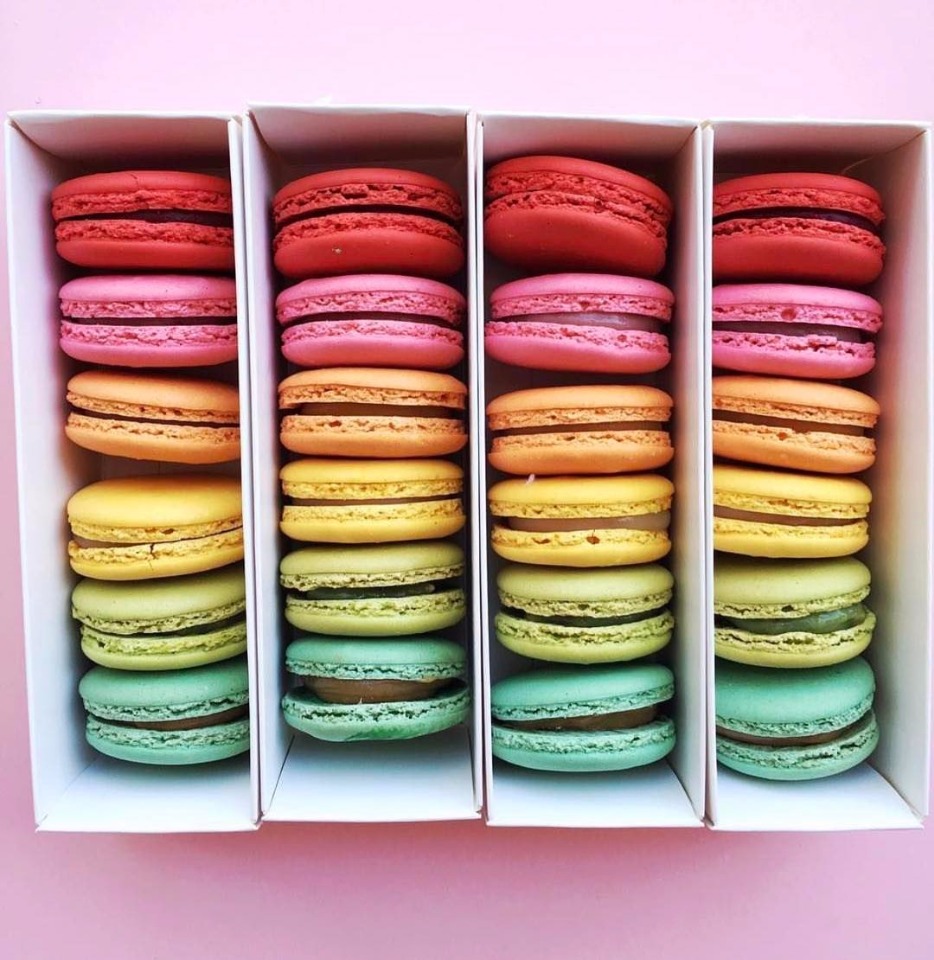 rainbow macron cookies
