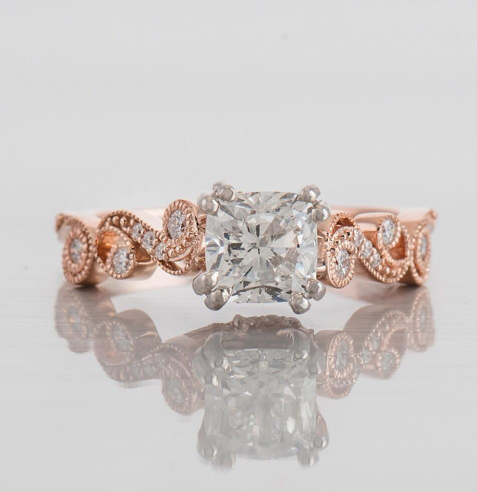 Blushing beauty engagement ring from @shanco