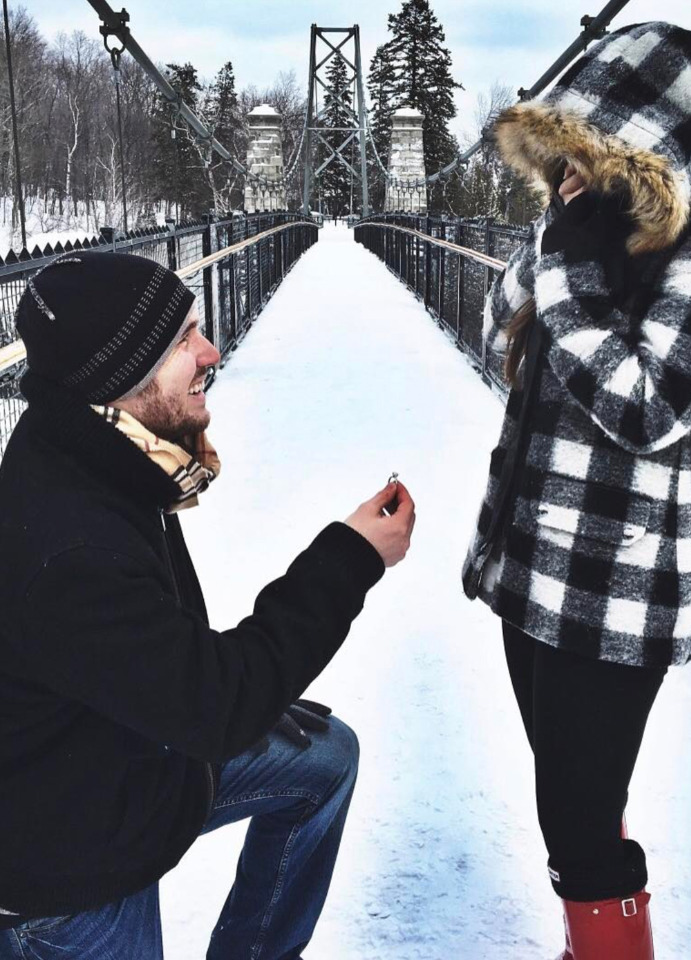 snowy surprise engagement ring