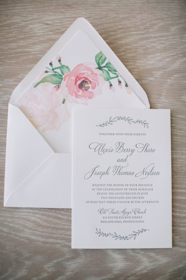 soft summer wedding invitation