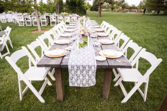 garden party wedding tables