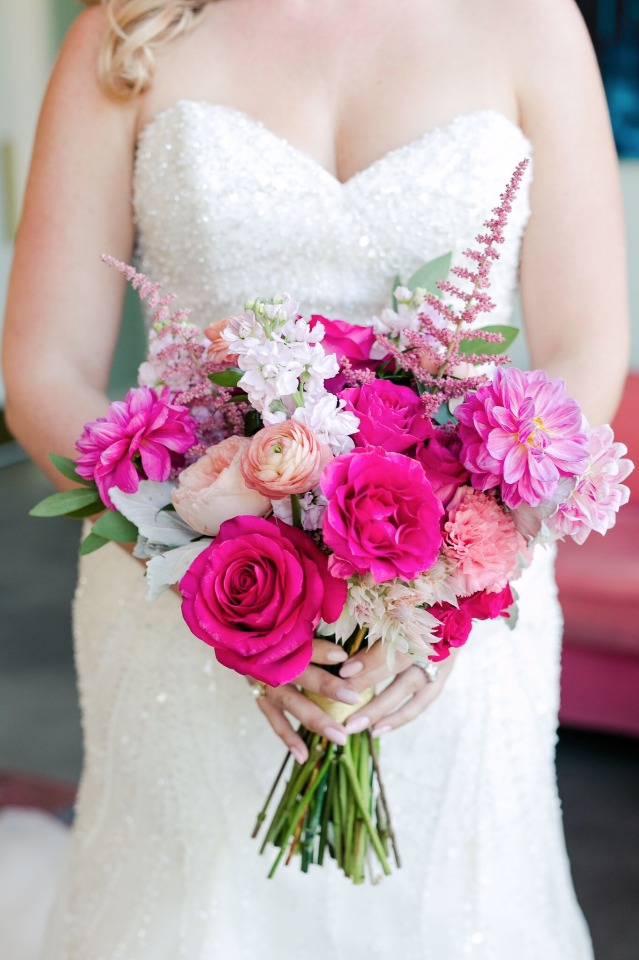 Bright fuchsia and pink bouquet