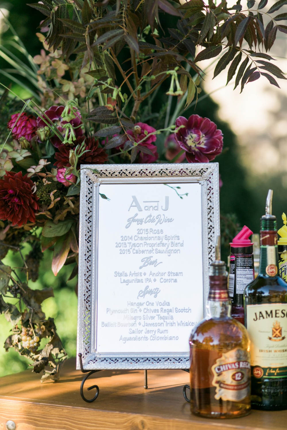 build your own gin and tonic wedding bar