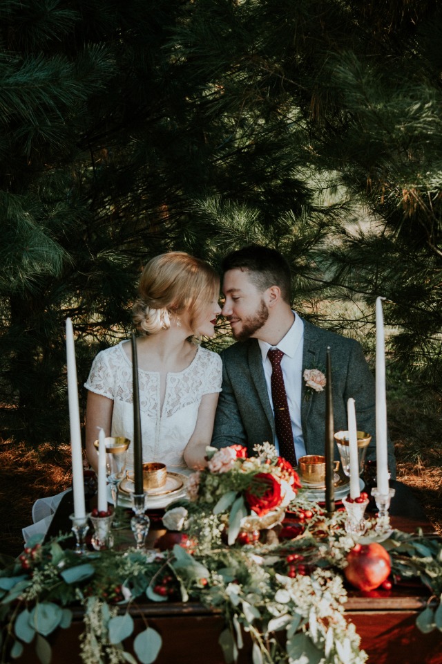Chic sweetheart table for two