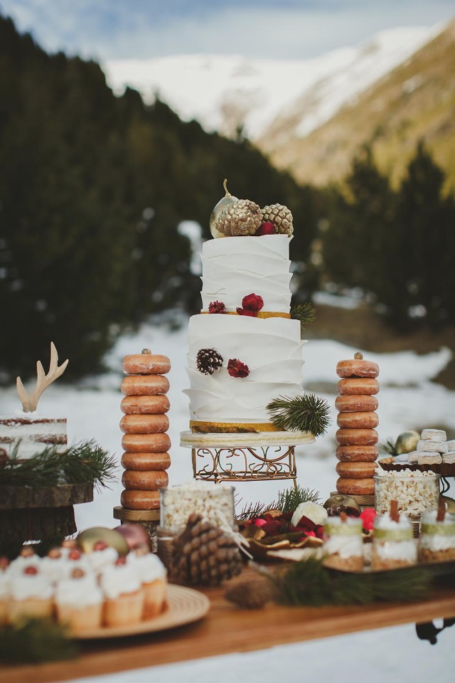Winter cake and dessert table