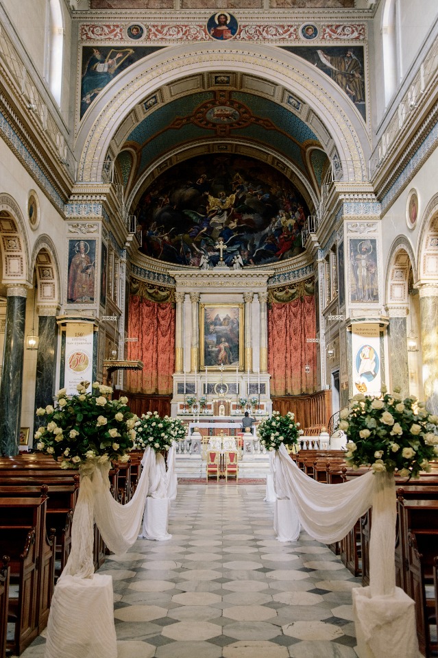 classic cathedral wedding ceremony