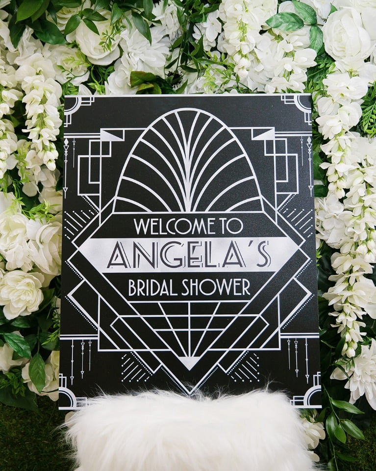 Art Deco themed welcome sign