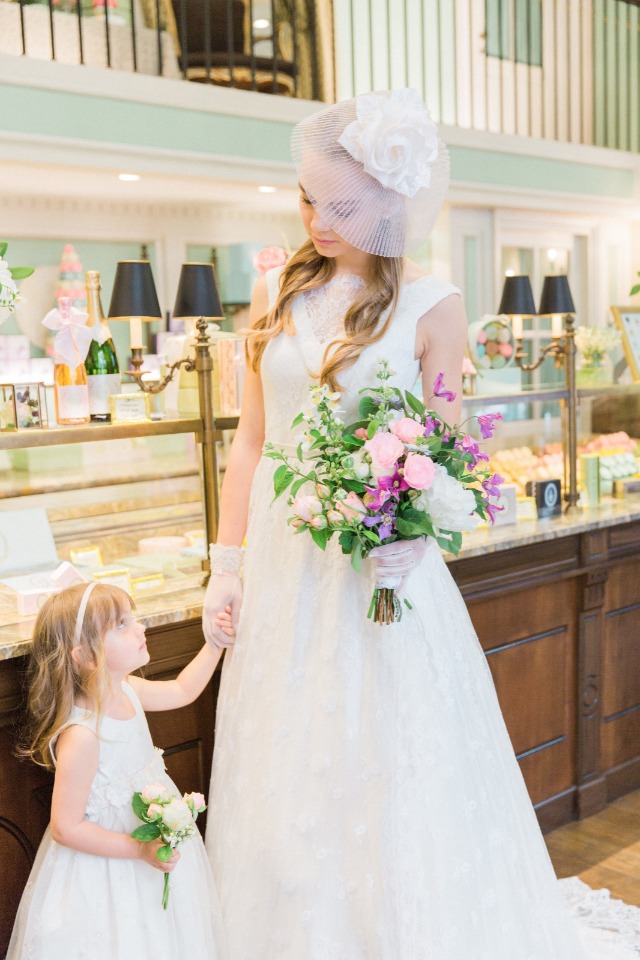 mother daughter bride and flower girl