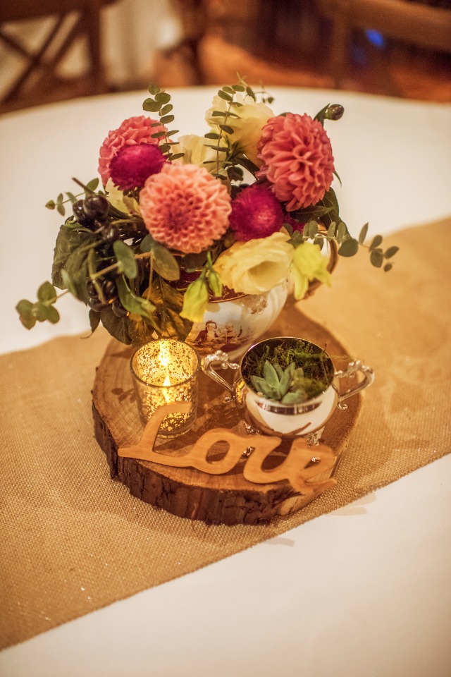 rustic and simple centerpiece