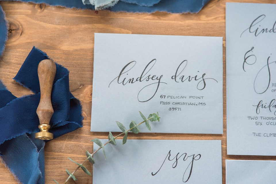 calligraphy wedding stationery