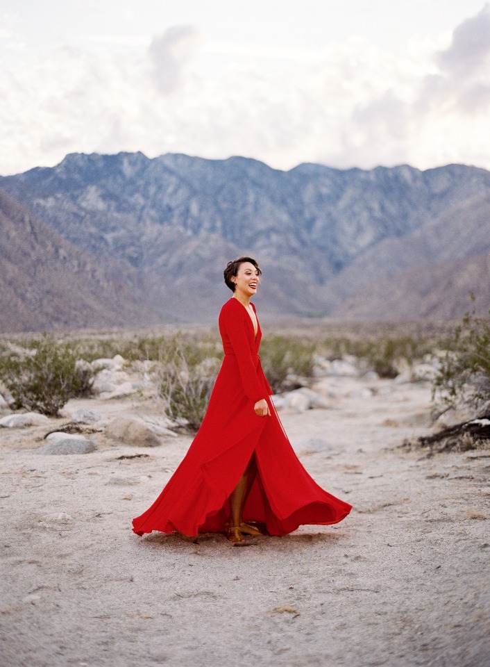 Beautiful red dress for your engagement shoot