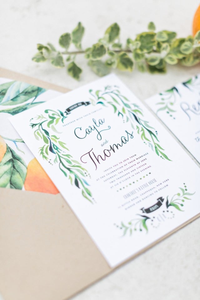organic themed wedding invitations