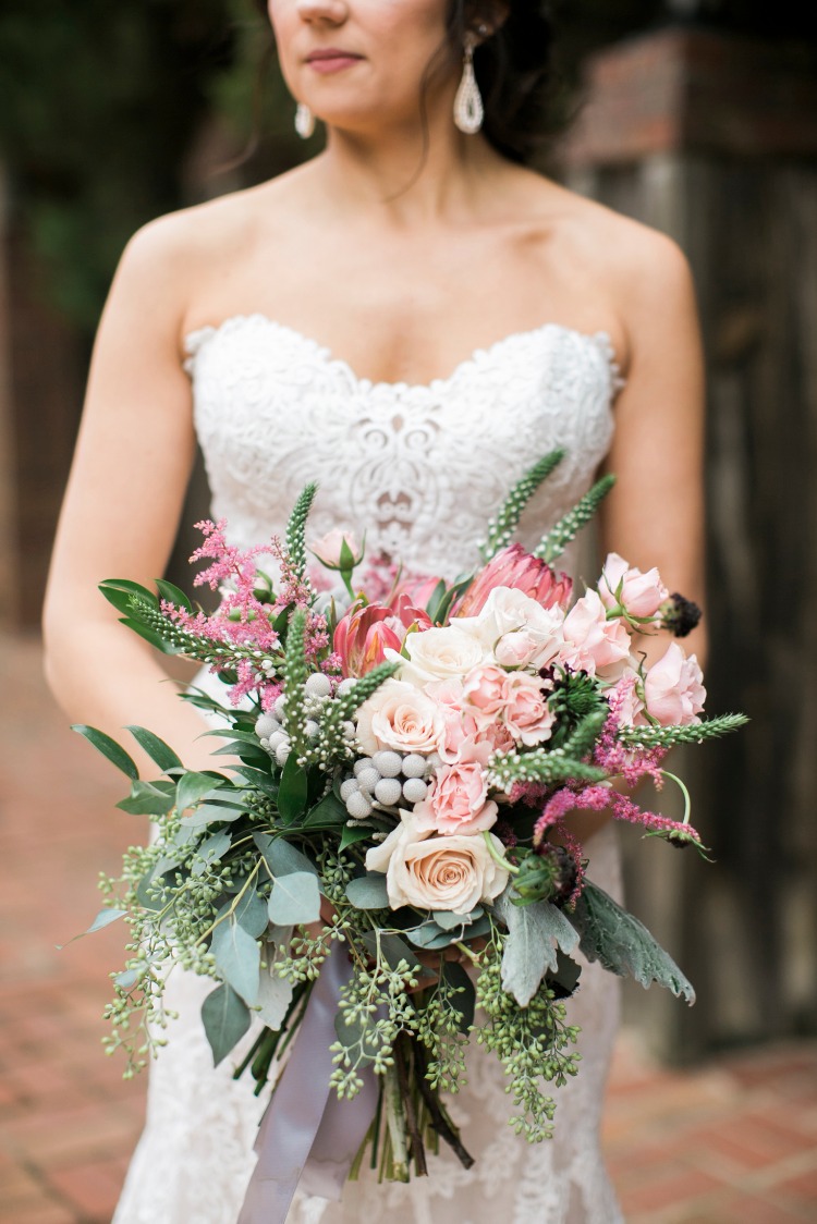 Cozy Blush and Burgundy Winter Wedding At The Farm