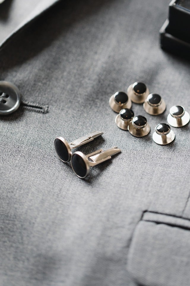 black and silver cuff links from Generation Tux