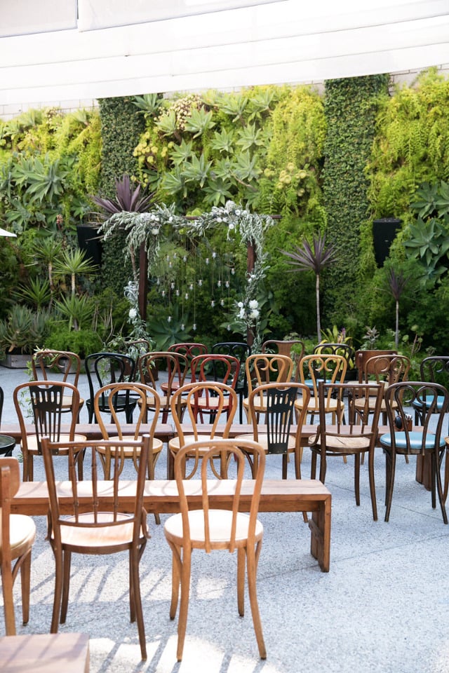 outdoor wedding ceremony venue at the Smogge Shop