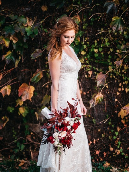 Romantic Fall Red Wedding In Omaha