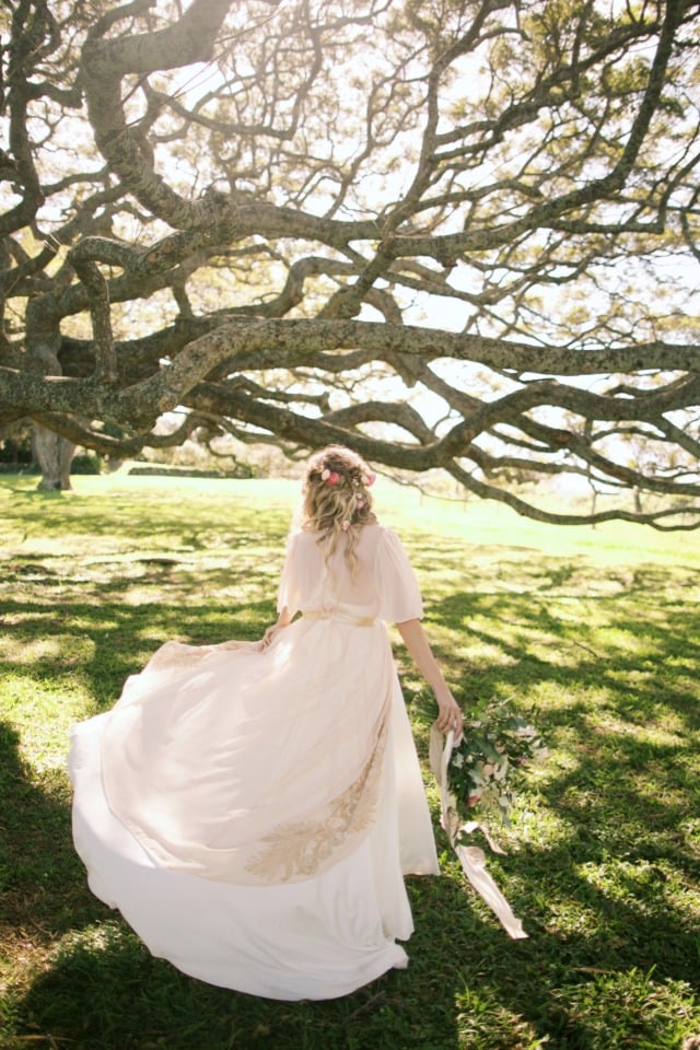 twirling in wedding dress