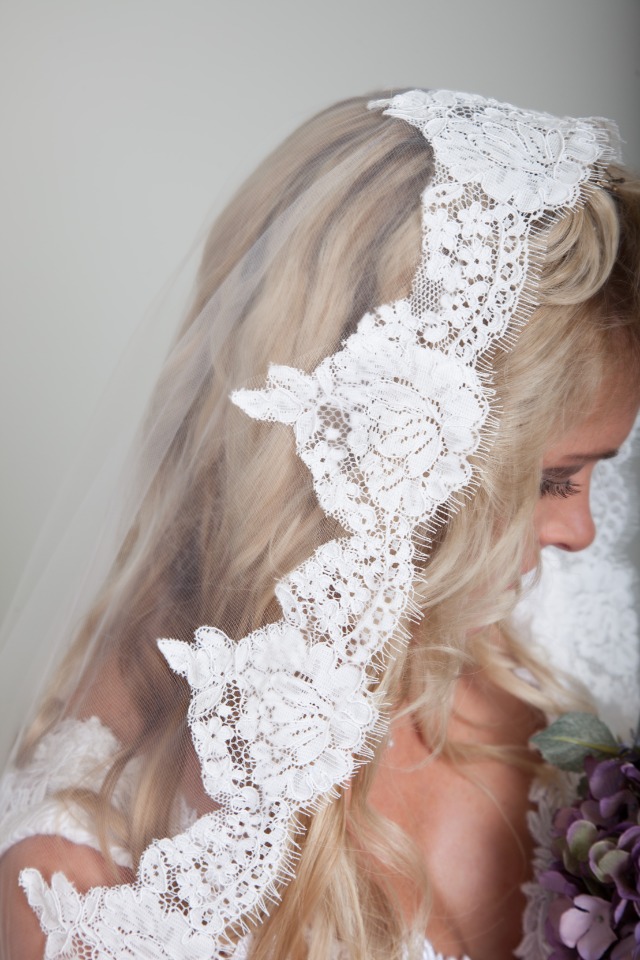 Mantilla lace veil from Blanca Veils
