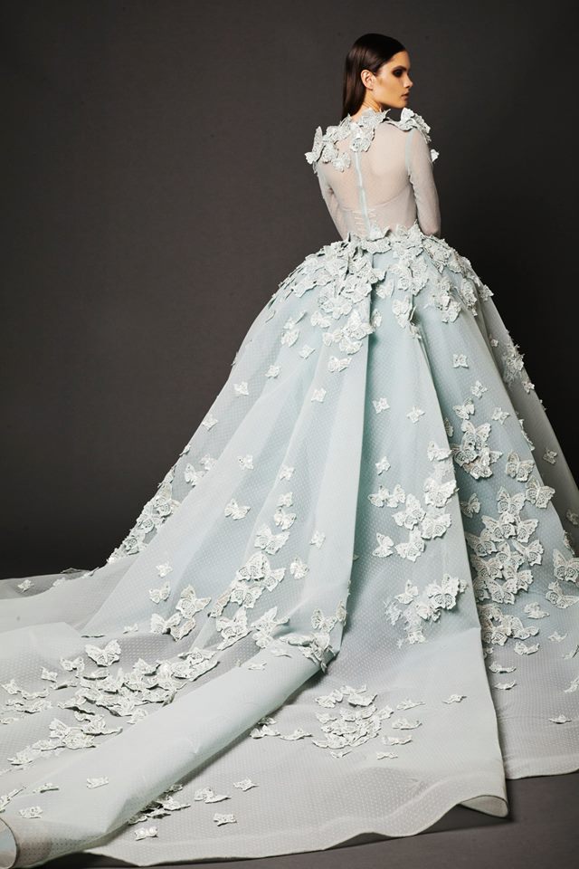 blue wedding gown
