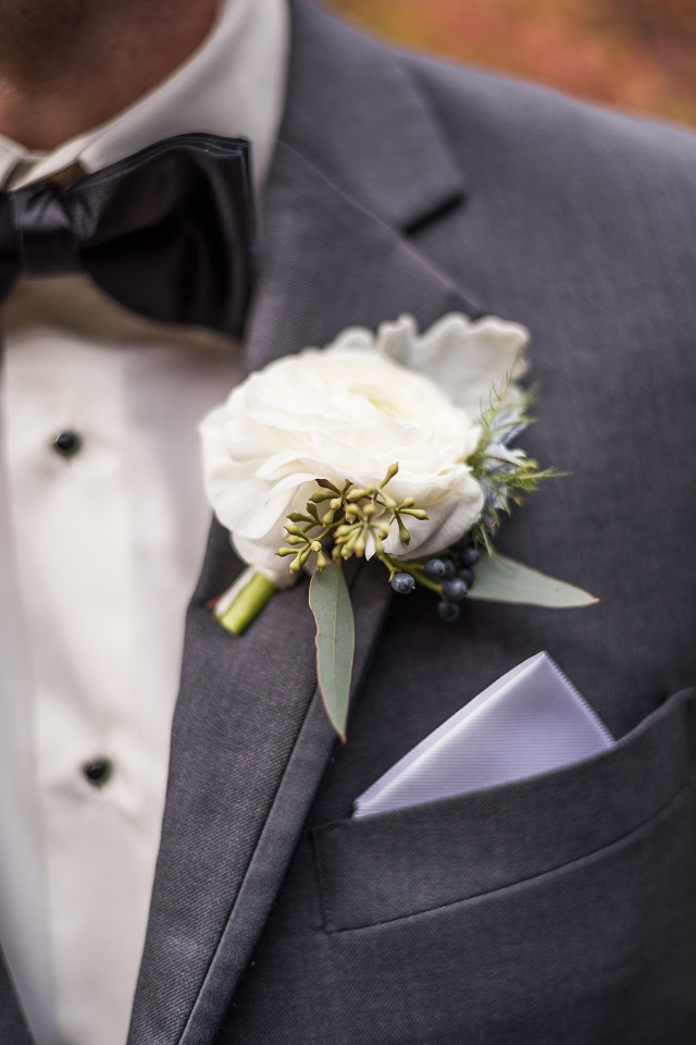 simple and sweet white boutonniere