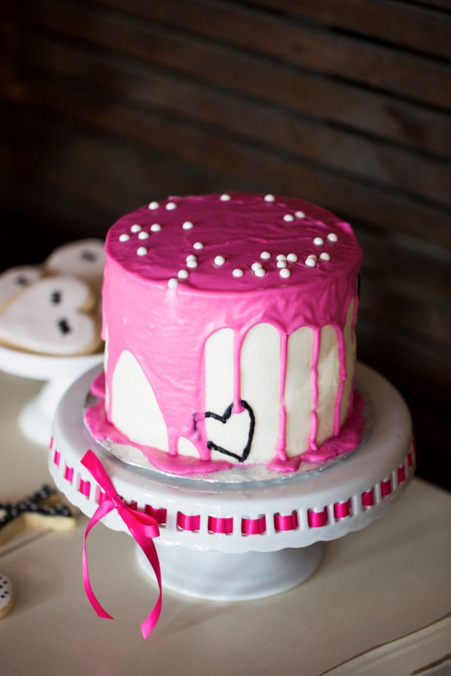 pink drizzle cake
