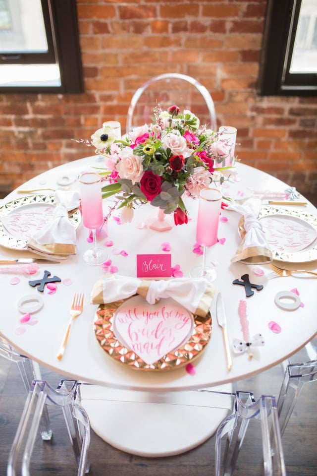 table decor for your bridesmaid party