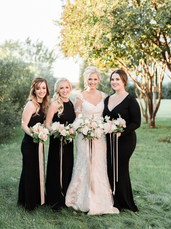 classy long black bridesmaids dresses
