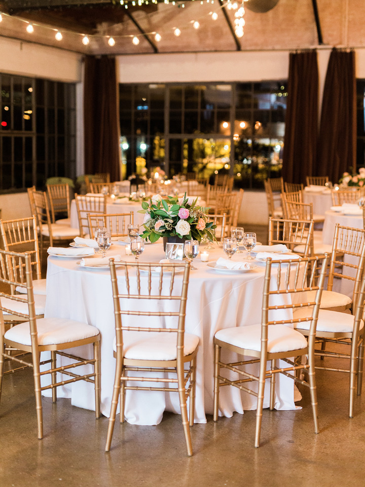 gold and white evening wedding reception