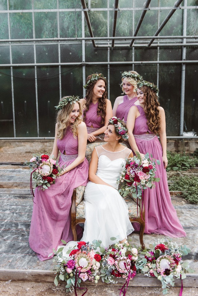 Love these duty pink bridesmaid dresses