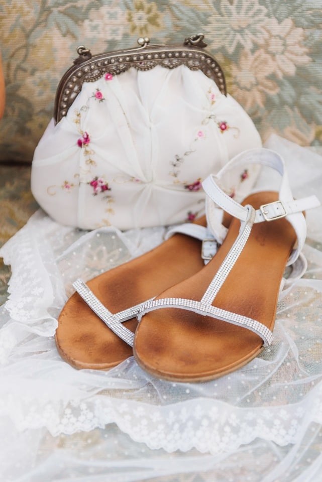 Bridal bag and sandals