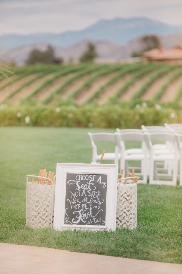 Chalkboard seating sign