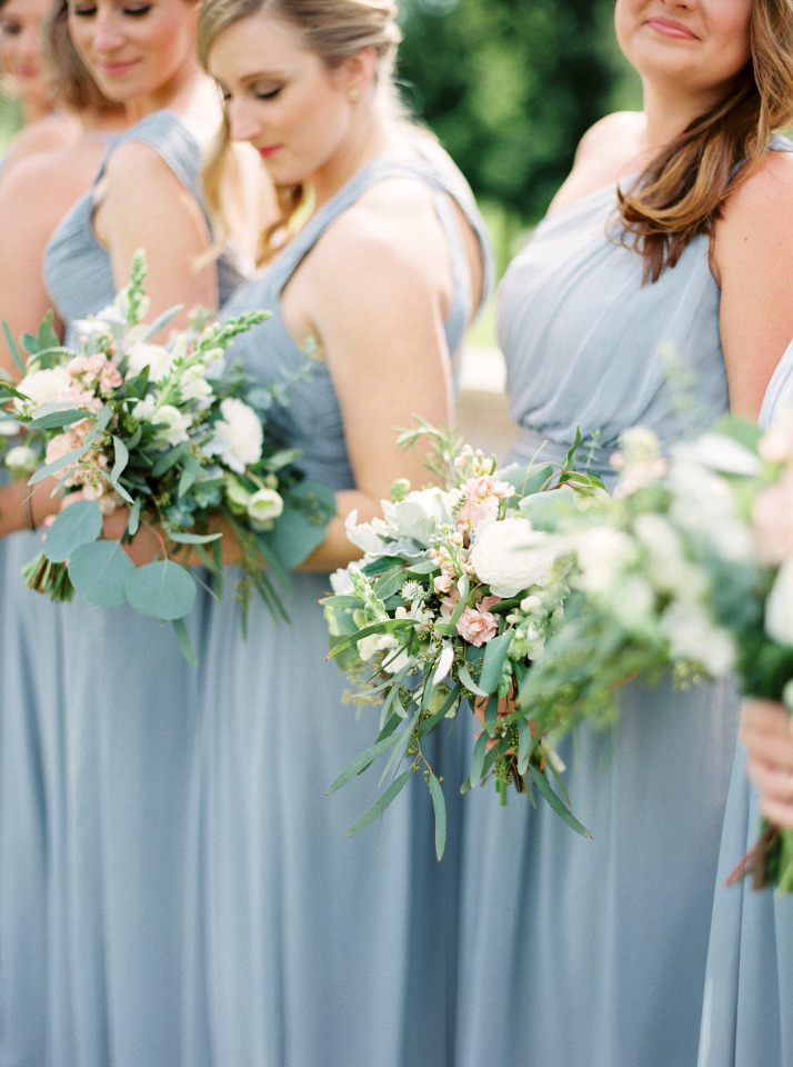 light blue long bridesmaid dresses