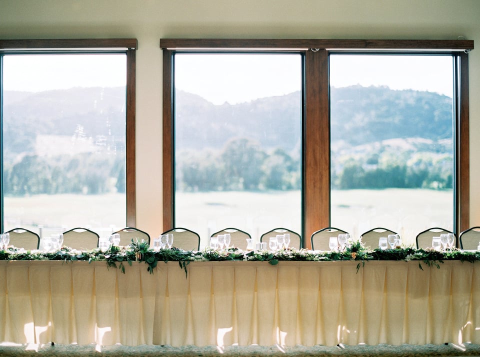 head wedding table with gorgeous view