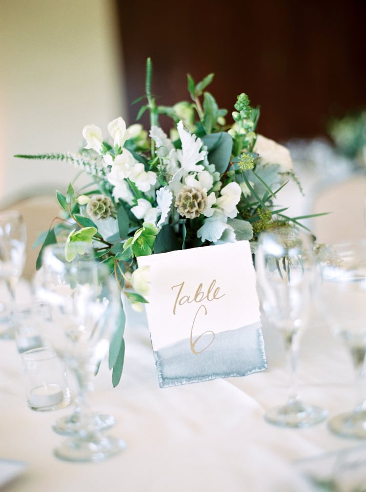 watercolor blue table numbers