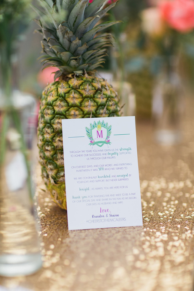 tropical fun wedding menu idea