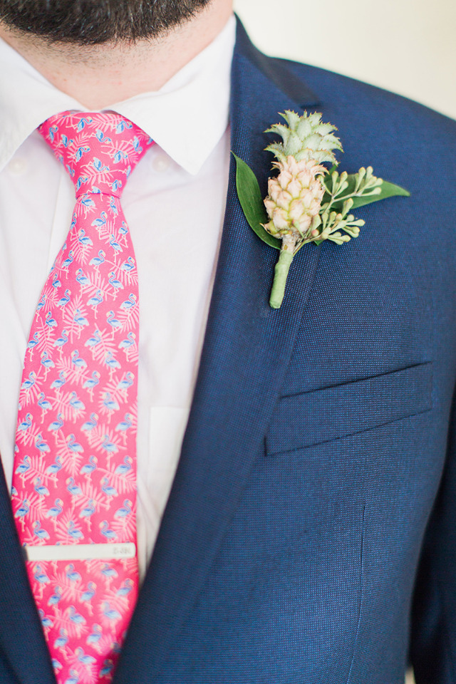 bright pink and blue groom's tie
