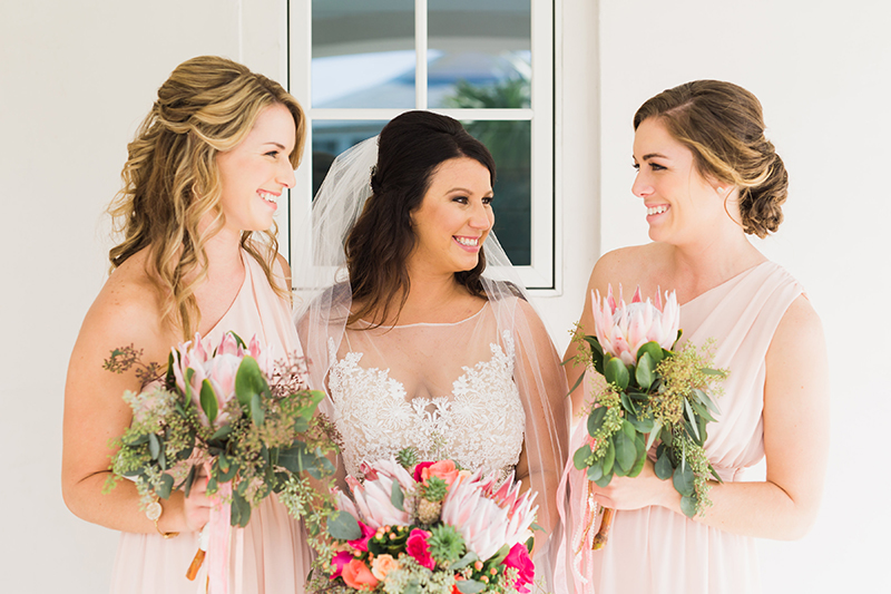 pink protea bridesmaids ideas