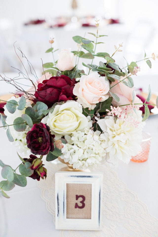 framed wedding table numbers
