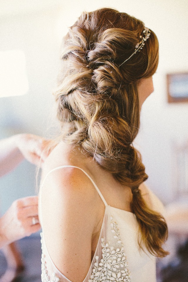 side braid for the bride