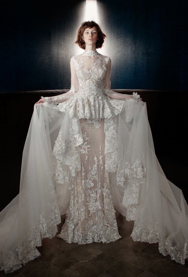 Tesla gown with removable train from Galia Lahav