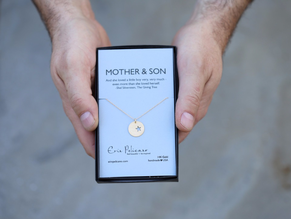 gold star mother son necklace