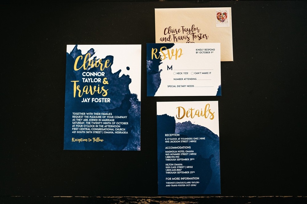 The bride designed her own invitations