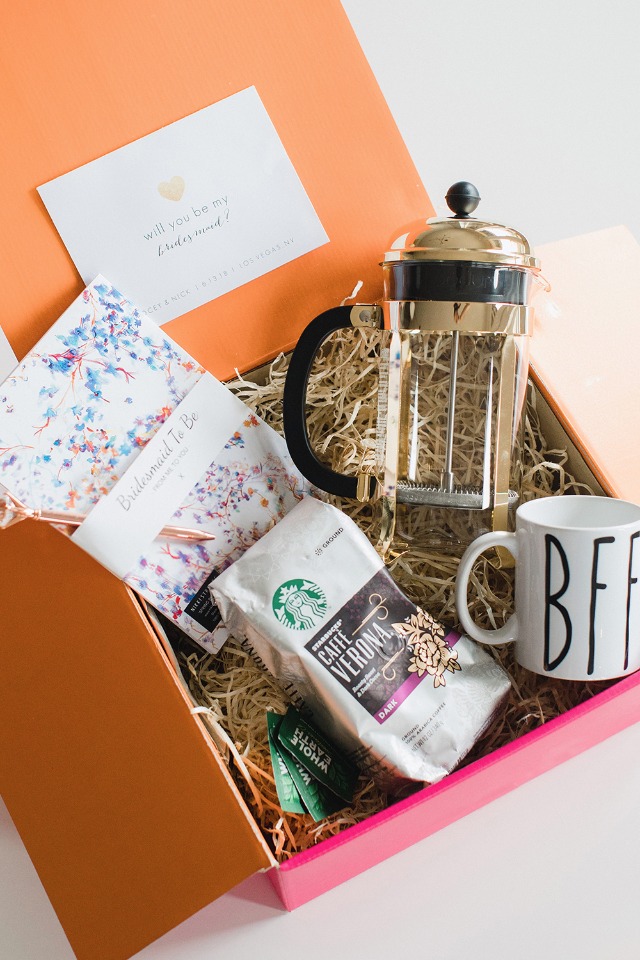 coffee inspired Will you be my bridesmaid box