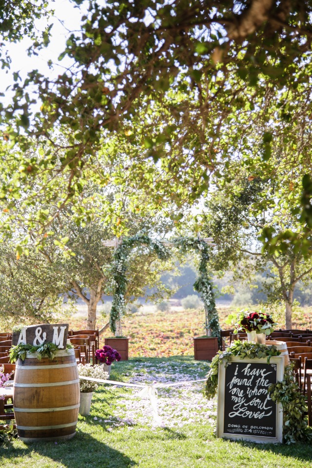 Gorgeous outdoor ceremony at a winery