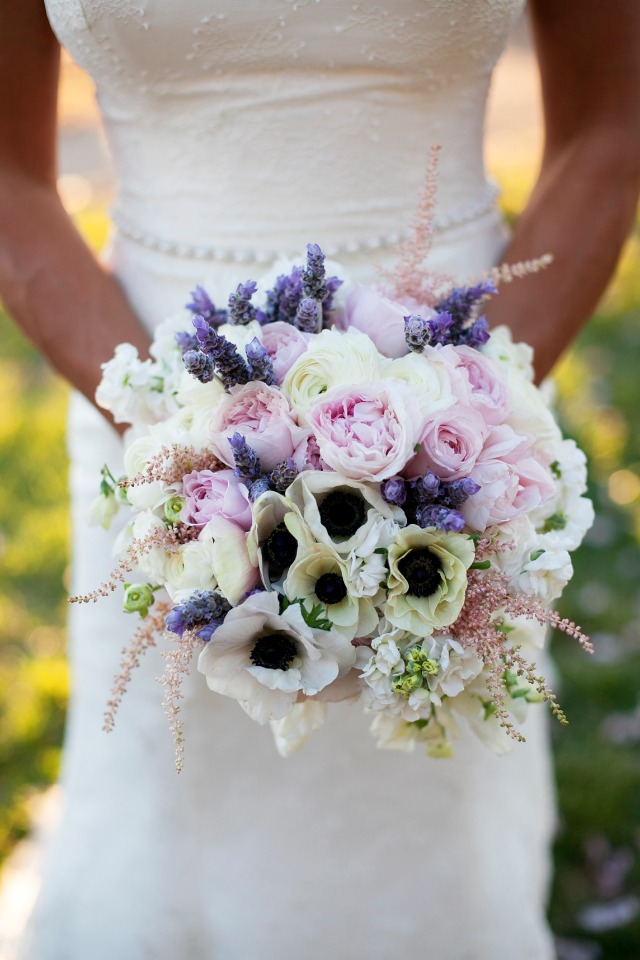 Purple, pink and creme bouquet