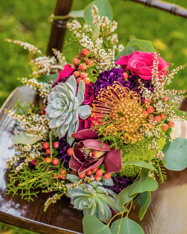 Colorful texture filled bouquet