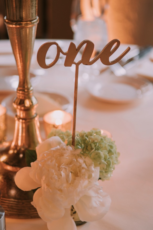 Gold table number idea