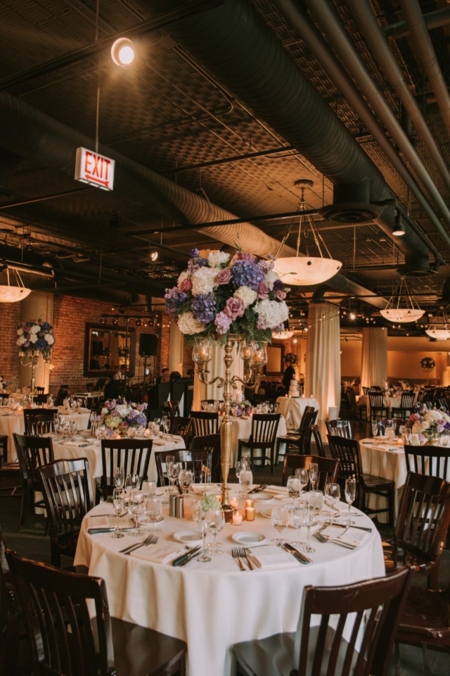 Romantic indoor reception at River Roast